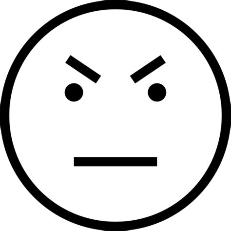 Angry Face Emoticon Outline Avatar And Emoticons Icons