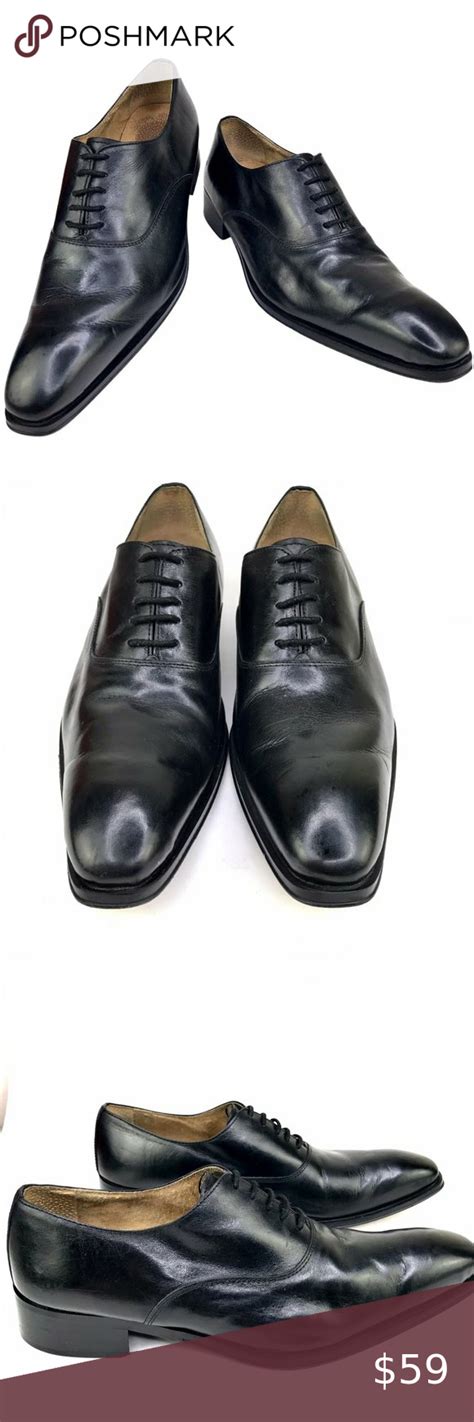 Vero Cuoio Astro Enzo Italian Mens Leather Black Pointed Oxford Shoes
