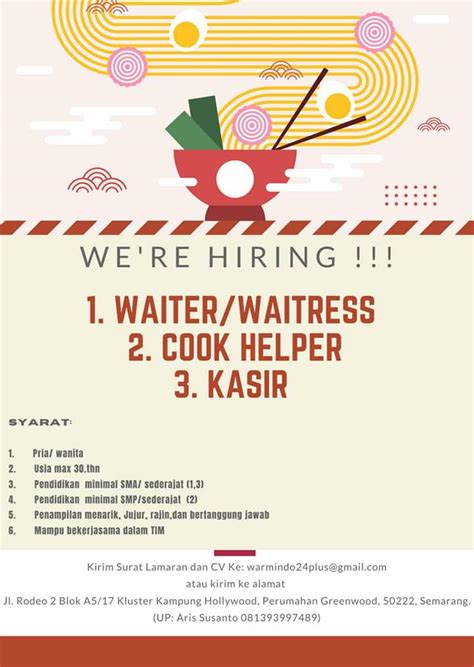 Pada bab ini kami akan memisahkan alamat email dari perusahaan bonafit terlebih dulu. Lowongan Kerja Warmindo 24+ Semarang (Kasir, Cook, Waiter ...