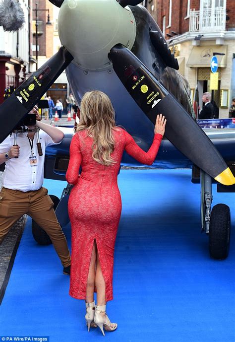Carol Vorderman Flaunts Her Curves In Red Lace Gown At Spitfire Bash