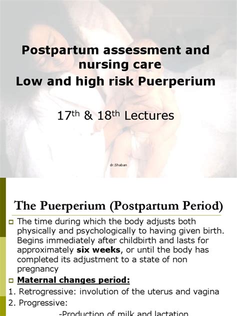 1001331 Postpartum Nursing Care Postpartum Period Childbirth