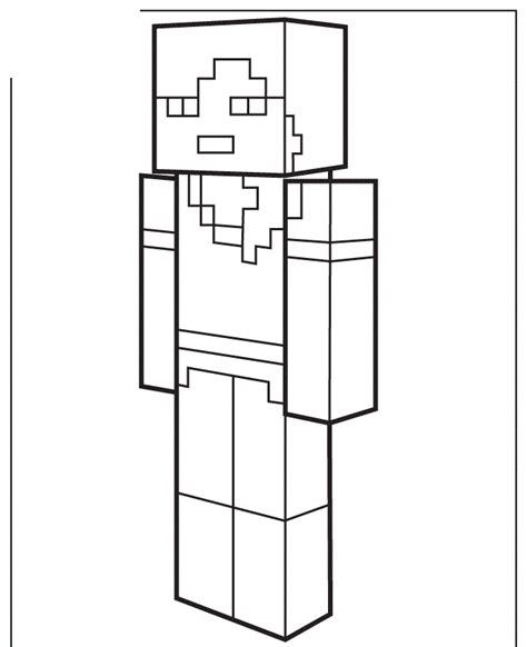 Alex From Minecraft Coloring Pages Coloring Cool