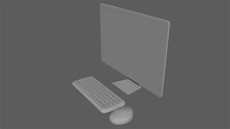 Wireless Pc Set Monitor Keyboard Mouse Gamer Version 3d Model Cgtrader