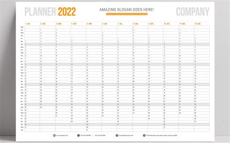 Planificador Anual Del Año 2022 Listo Para Imprimir