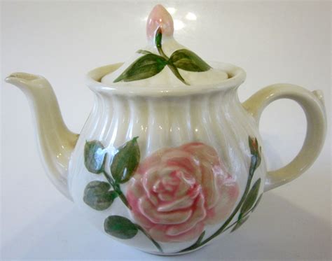 Teapot Pink Roser Quality Vintage Porcelain Usa Hand Painted Etsy