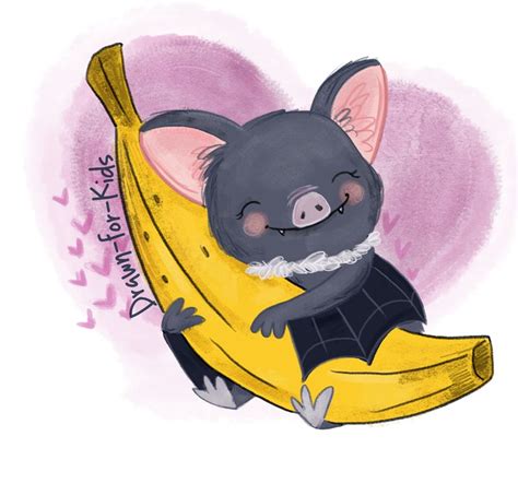 Cute Fruit Bat Drawing Fip Fop