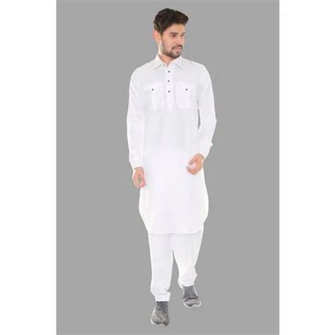 Cotton Casual Wear Mens Pathani Kurta Pajama Machine Wash Size 40 44