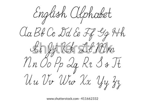 Elegant Calligraphy Letters Florishes Handwritten Alphabet Stock Vektor