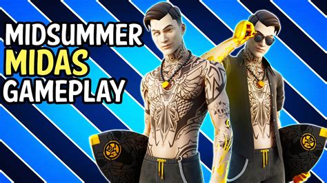 Midsummer Midas Skin Gameplay Fortnite Golden Sands Bundle Showcase