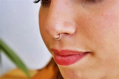 Sterling Silver Fake Septum Ring Fake Piercing Gold Faux Etsy