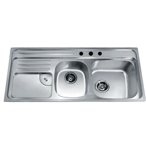 Stainless Steel Double Bowl Kitchen Sink With Two Faucets