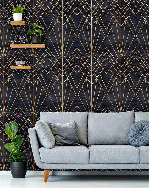 √ Gold Art Deco Peel And Stick Wallpaper Wallpaper Hd