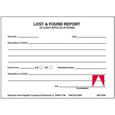 Registry Lost And Found Report Form Lost And Found Reports Forms