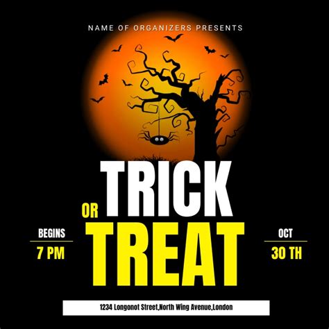 Copy Of Trick Or Treat Halloween Flyer Postermywall
