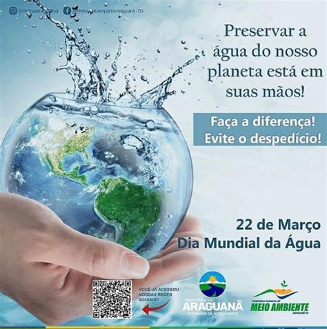 22 De Março Dia Mundial Da água Prefeitura Municipal De Araguanã