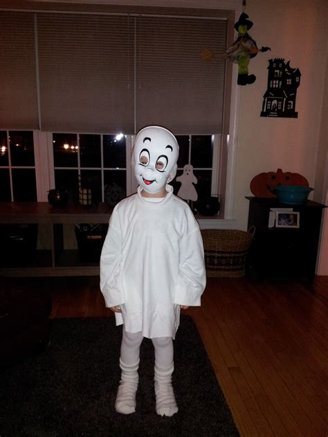 Friendly Ghost Halloween Costume Made With An Oversized White Turtle