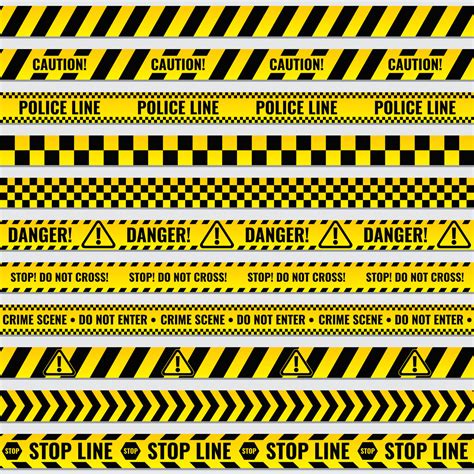 Black And Yellow Police Stripe Border Construction Danger Caution Se