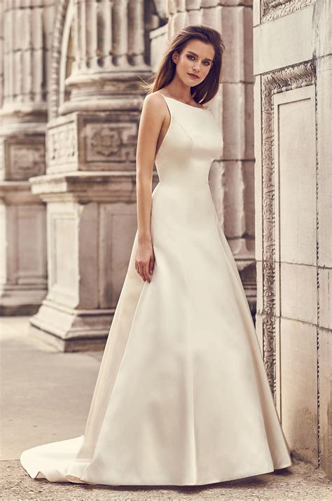 Square Neckline Satin Wedding Dress Style 2238 Mikaella Bridal