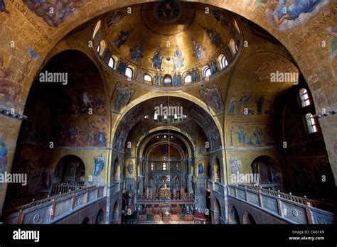 Venice Interior View Of Basilica Of San Marco Stock Photo Alamy
