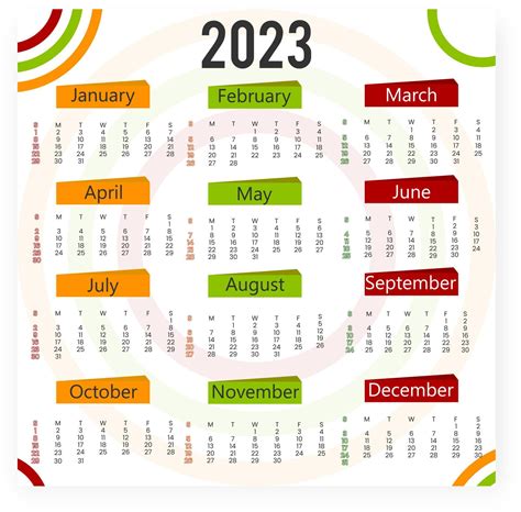 Calendario 2023 Horizontal