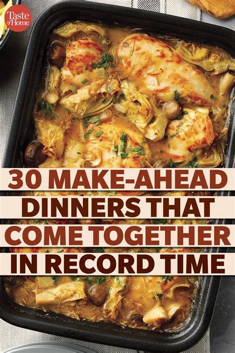 Find healthy, delicious make ahead dinner recipes, from the food and nutrition experts at eatingwell. 30 Make-Ahead Dinners You Can Prep in Just 15 Minutes in ...