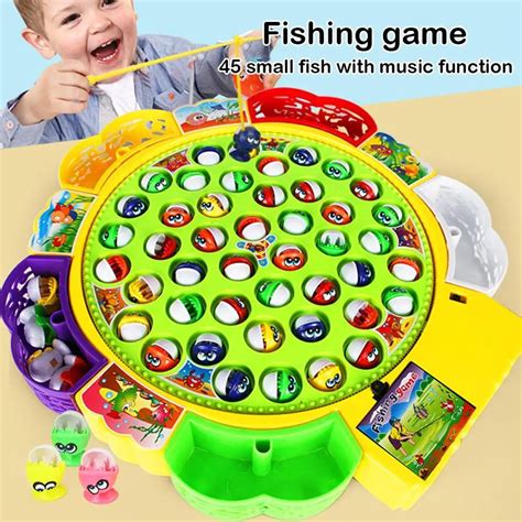 Educational Toys Fish Musical Rotating Fishing Set Fish Game