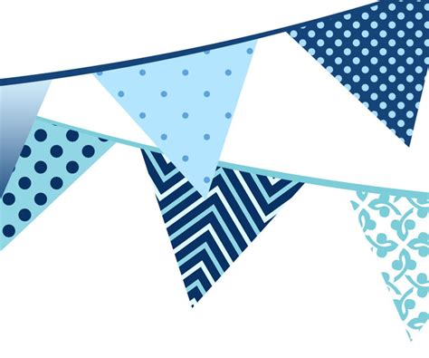 Blue Bunting Clipart Bunting Clip Art Commercial Use Blue Etsy Uk