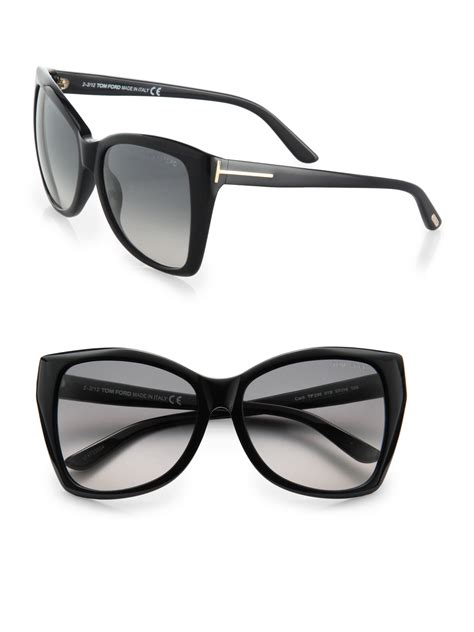 Lyst Tom Ford Carli Oversized Cats Eye Sunglasses In Black