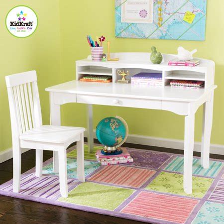 Kidkraft avalon table and chair set white. KidKraft - Avalon Desk Set with Hutch and Chair, White ...