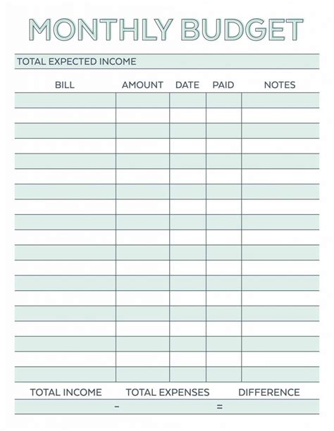 Free Budget Spreadsheet Templates Example Printable