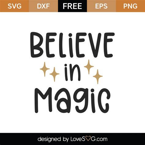 Free Believe In Magic Svg Cut File