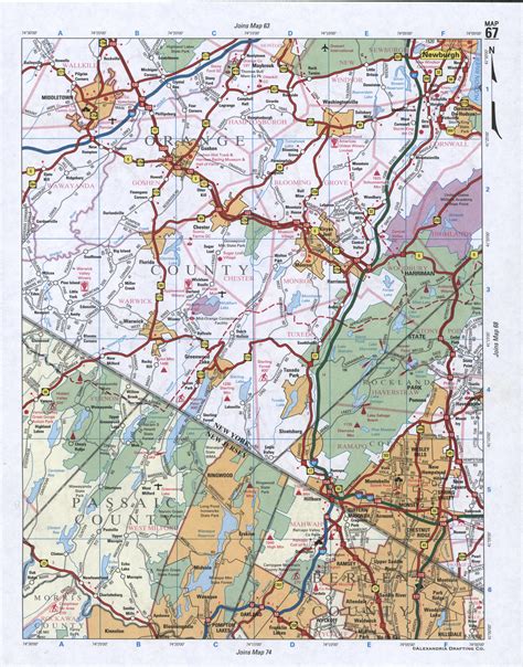 Map of Orange County, New York state. Detailed image map of Orange