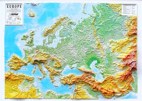 Raised Relief Map Europe As 3d Map Gambaran