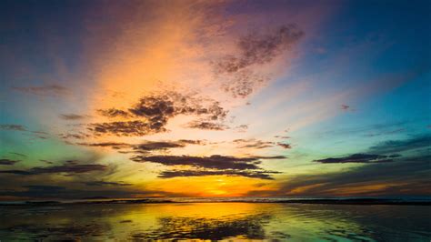 Download Wallpaper 3840x2160 Sea Sunset Landscape