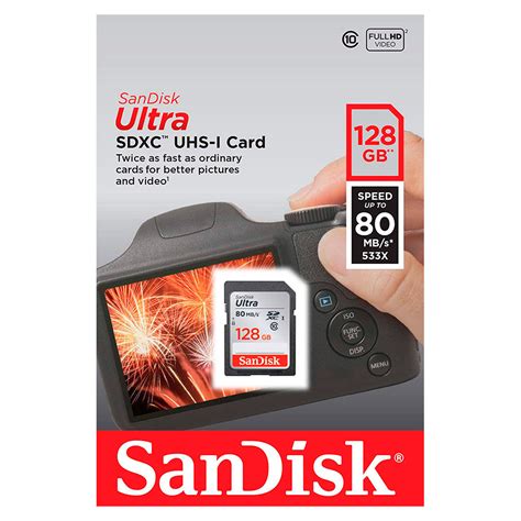 Sandisk Ultra Plus Sd Hc 80mb 533x Clase 10 128gb Su Tienda Online