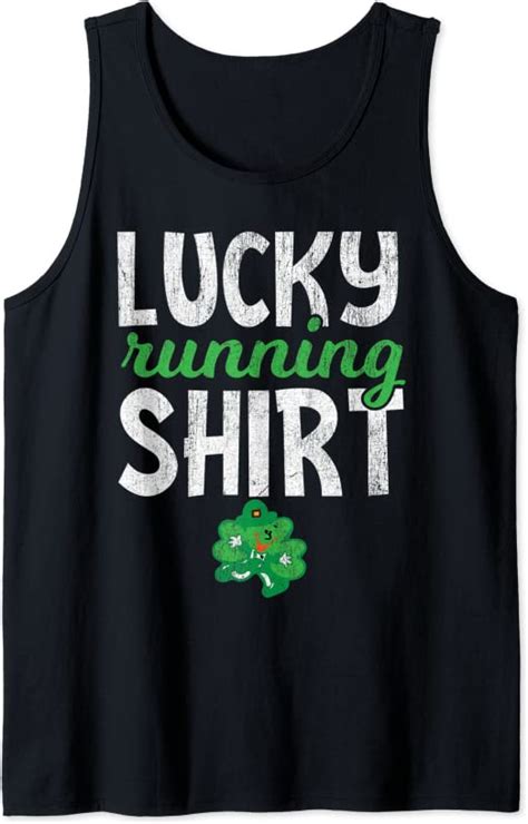 St Patricks Day 5k Lucky Running Shirt Funny Shamrock Tank Top Clothing Shoes