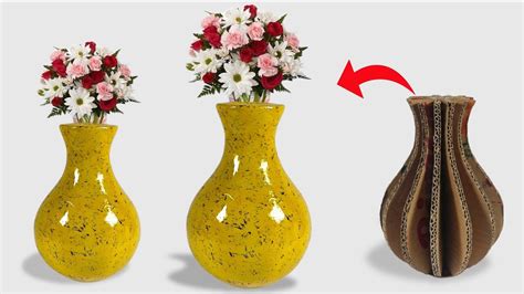 Cara Membuat Vas Bunga Dari Kardus Bekas Youtube