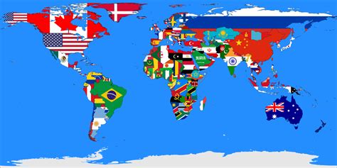 Earth Flag Map Of The World Political Wall Map Mercator Flags Pick