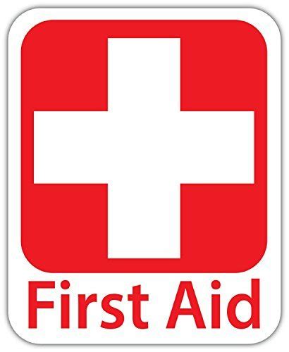 Emergency First Aid Kit 4x5 Safety Sign Sticker Decal Vinyl Red Cross