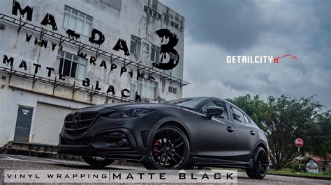 Vinyl Wrapping Transformation Mazda 3 Wrapped With Matte Black Youtube