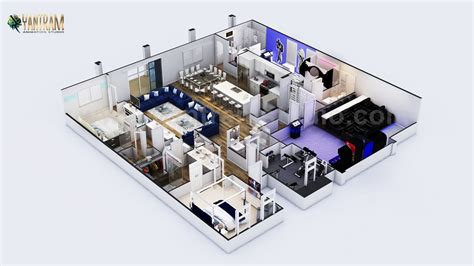Cgmeetup Modern Style 3d Floor Plan Design With Theater Kids Room