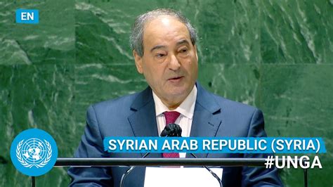 🇸🇾 syrian arab republic minister for foreign affairs addresses general debate english youtube
