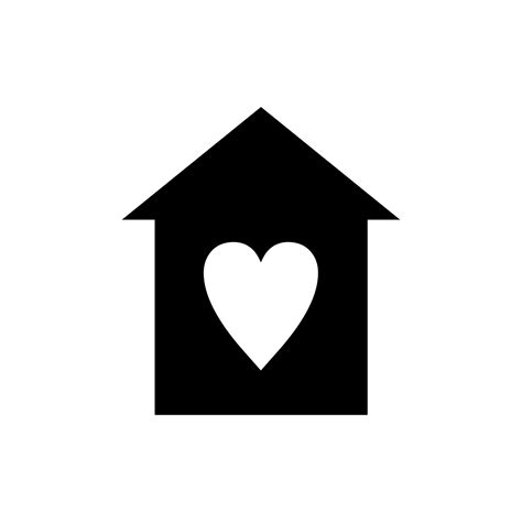 Simple House Icon Vector With Heart 6085373 Vector Art At Vecteezy