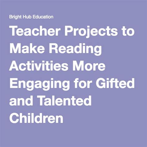 Teacher Projects To Make Reading Activities More Engaging