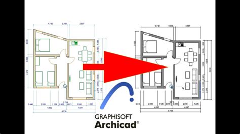 How To Make Black And White Floor Plan In Archicad Youtube