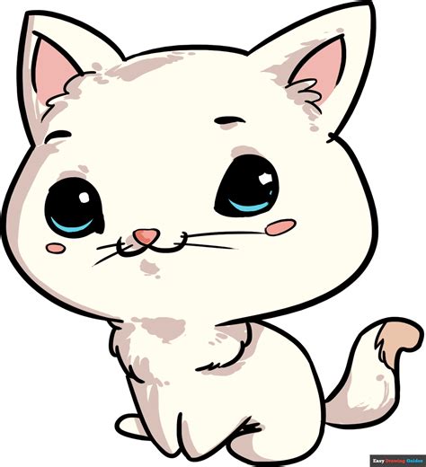 How To Draw A Chibi Cat Really Easy Drawing Tutorial