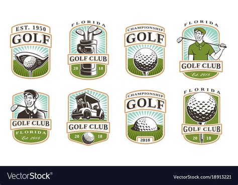 Golf Set 12 Logos Royalty Free Vector Image Vectorstock Sponsored