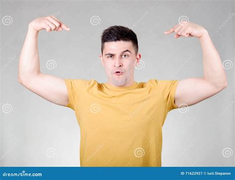 Man Pointing To Themselves Stock Image Image Of Casual 71622927