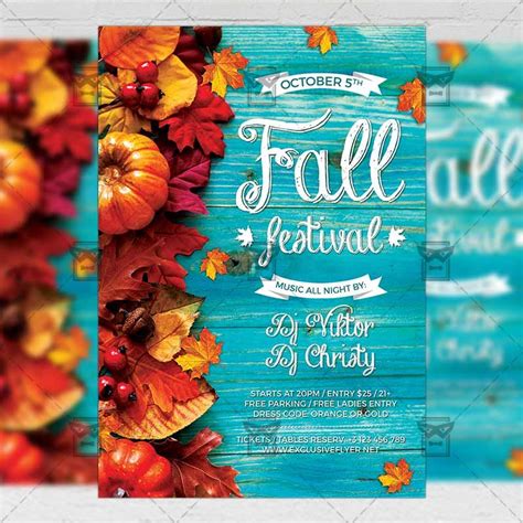 Fall Festival Flyer Seasonal A5 Template Festival Flyer Fall