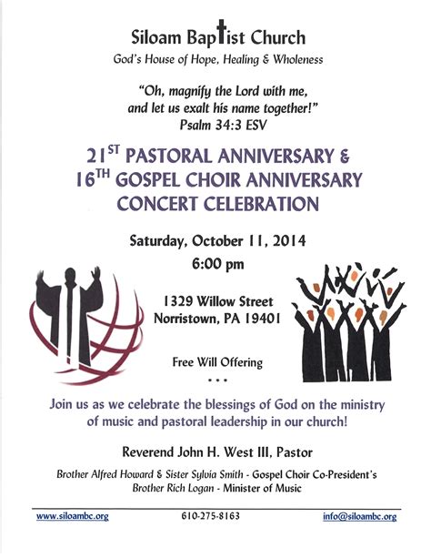 21st Pastoral And 16th Gospel Choir Anniversary Concert Norristown Pa